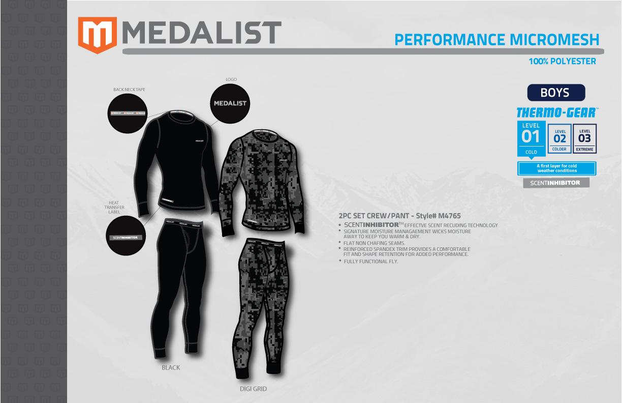 Details about   Medalist Thermo-Gear Performance Micromesh L Charcoal Men's Pants 